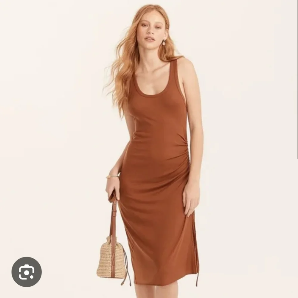 J. Crew Black Ruched Midi Dress